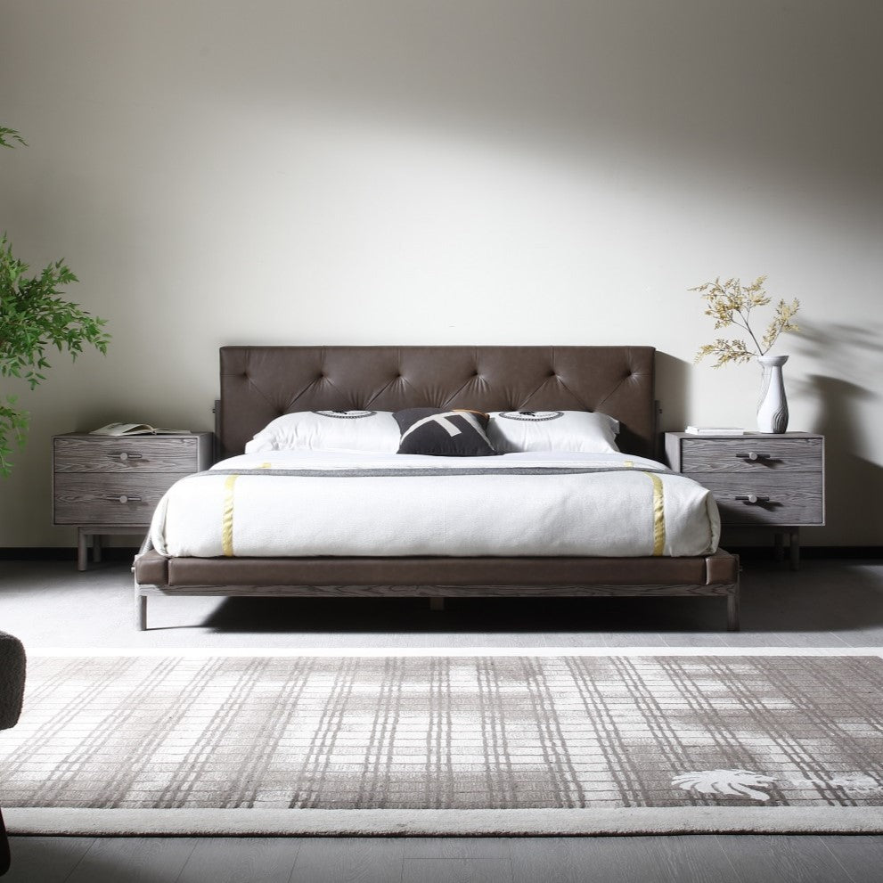 BD2406 Brown Vegan Leather Bed