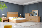Queen Gavin Modern Natural Ash + Rattan Bedroom Set