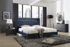 Queen Wales Modern Blue Fabric Bed