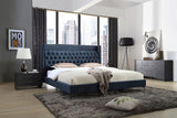 Queen Wales Modern Blue Fabric Bed
