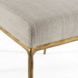 Beasley Modern Off-White Linen + Brass Dining Chair