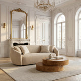 Belinda Modern Beige Fabric 3-Seat Sofa