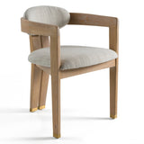 Belton Modern Off-White Fabric + White Wash Oak Dining Chair