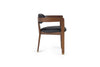 Belton Modern Black Vegan Leather + Brown Oak Dining Chair