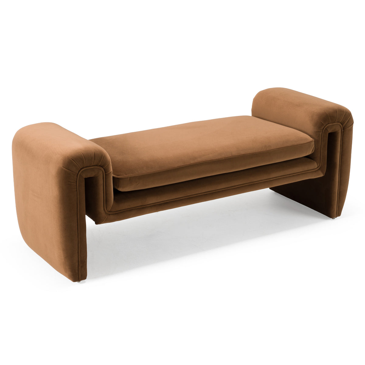 Bentley Modern Brown Velvet Bench