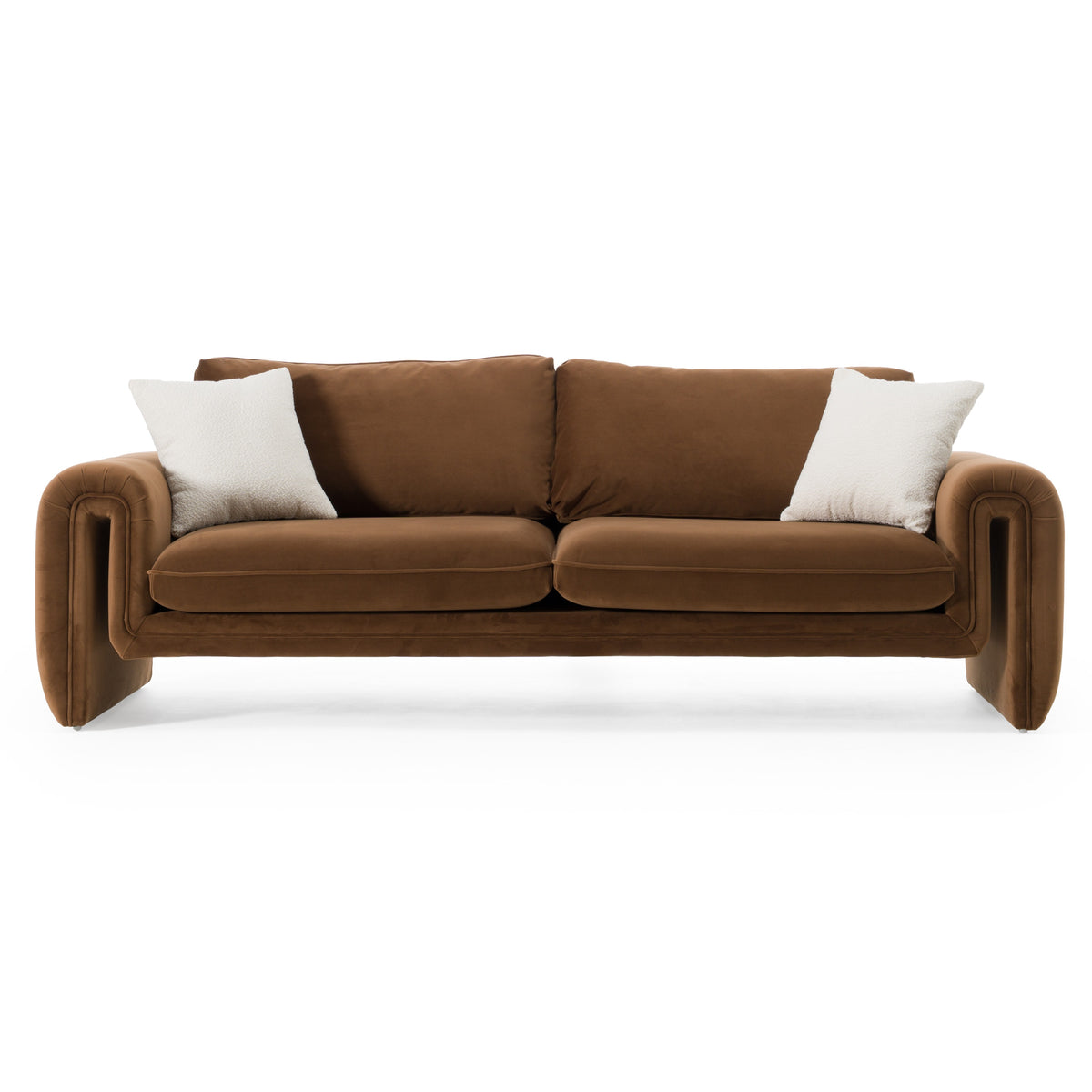 Bentley Modern Brown Velvet Sofa