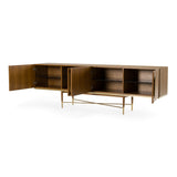 Bernard Mid-Century Modern Walnut & Gold Buffet