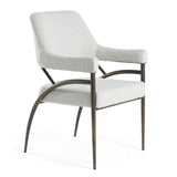 Betty Modern Off-White Fabric + Bronze Dining Chair