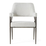 Betty Modern Off-White Fabric + Bronze Dining Chair