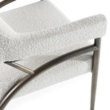 Betty Modern Off-White Fabric + Bronze Dining Chair