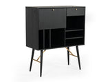 Billy Modern Black Oak & Gold Tall Buffet