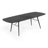 Billy Modern Black Oak & Gold Extendable Dining Table
