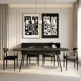 Billy Modern Black Oak & Gold Extendable Dining Table