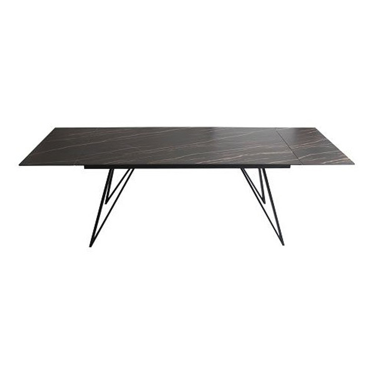 Bobby Modern Black Ceramic Extendable Dining Table