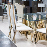 Bonnie Modern Beige Velvet & Champagne Gold Dining Chair (Set of 2)