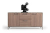 Boston Modern Brown Oak & Faux Concrete Office File Cabinet