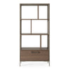 Boston Modern Brown Oak & Faux Concrete Bookcase