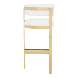 Boswell Modern White + Gold Barstool