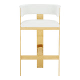 Boswell Modern White + Gold Barstool