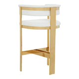 Boswell Modern White + Gold Barstool