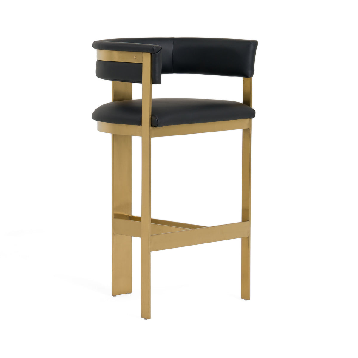 Boswell Modern Black + Matte Gold Barstool