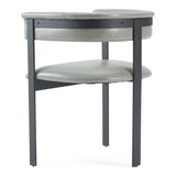 Boswell Modern Grey Faux Leather + Black Dining Chair