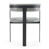 Boswell Modern Grey Faux Leather + Black Dining Chair