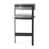 Boswell Modern Grey Faux Leather + Black Counter Chair