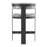Boswell Modern Grey Faux Leather + Black Counter Chair