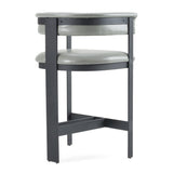 Boswell Modern Grey Faux Leather + Black Counter Chair