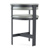 Boswell Modern Grey Faux Leather + Black Counter Chair