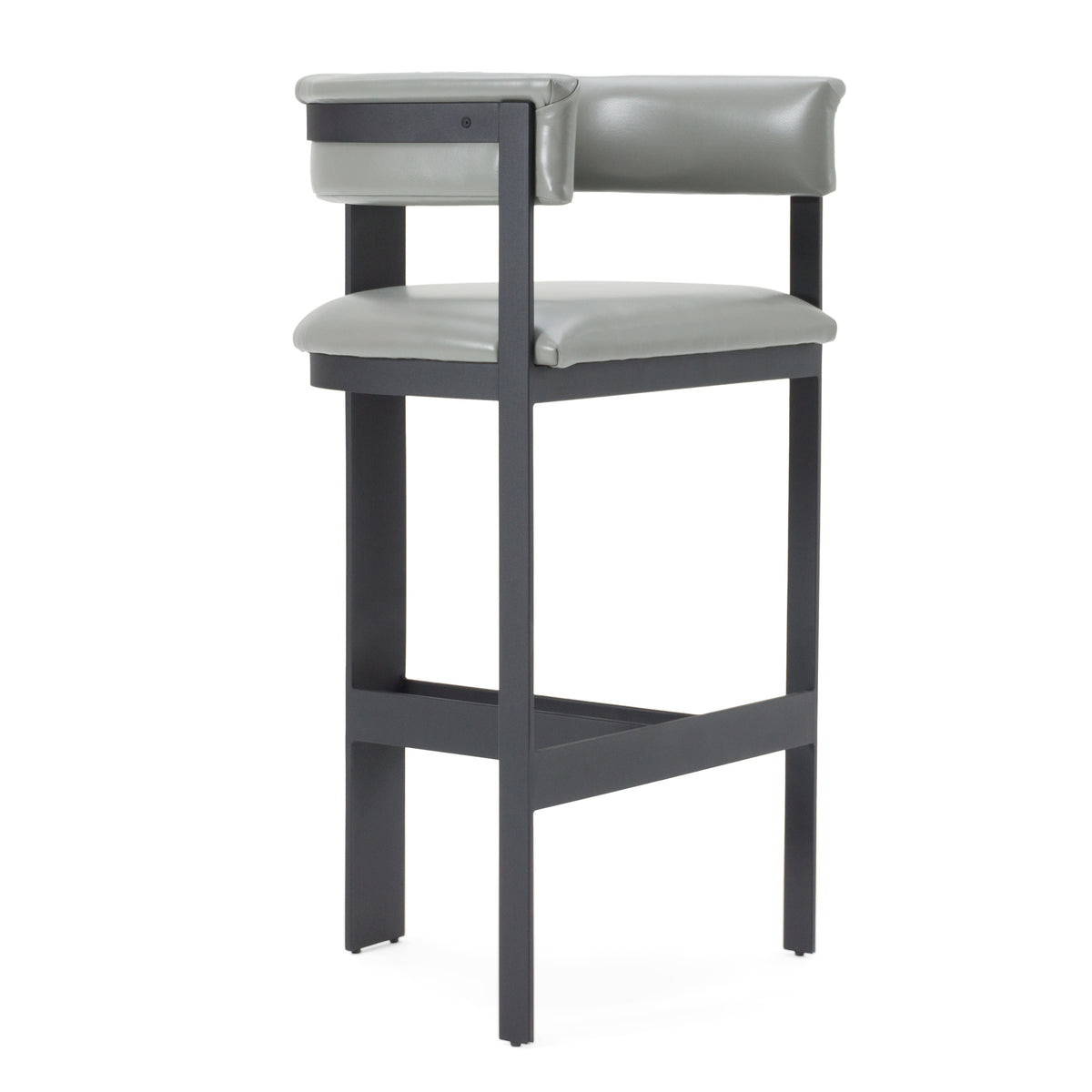 Boswell Modern Grey Faux Leather + Black Barstool