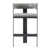 Boswell Modern Grey Faux Leather + Black Barstool