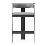 Boswell Modern Grey Faux Leather + Black Barstool