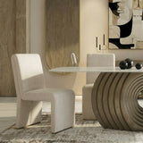 Bounty Modern Beige Fabric + Antique Brass Dining Chair (Set of 2)