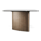 Bounty Modern White Ceramic + Antique Brass Dining Table