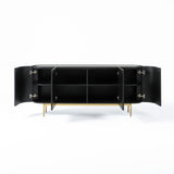 Bowie Mid-Century Modern Black Oak + Brass Buffet