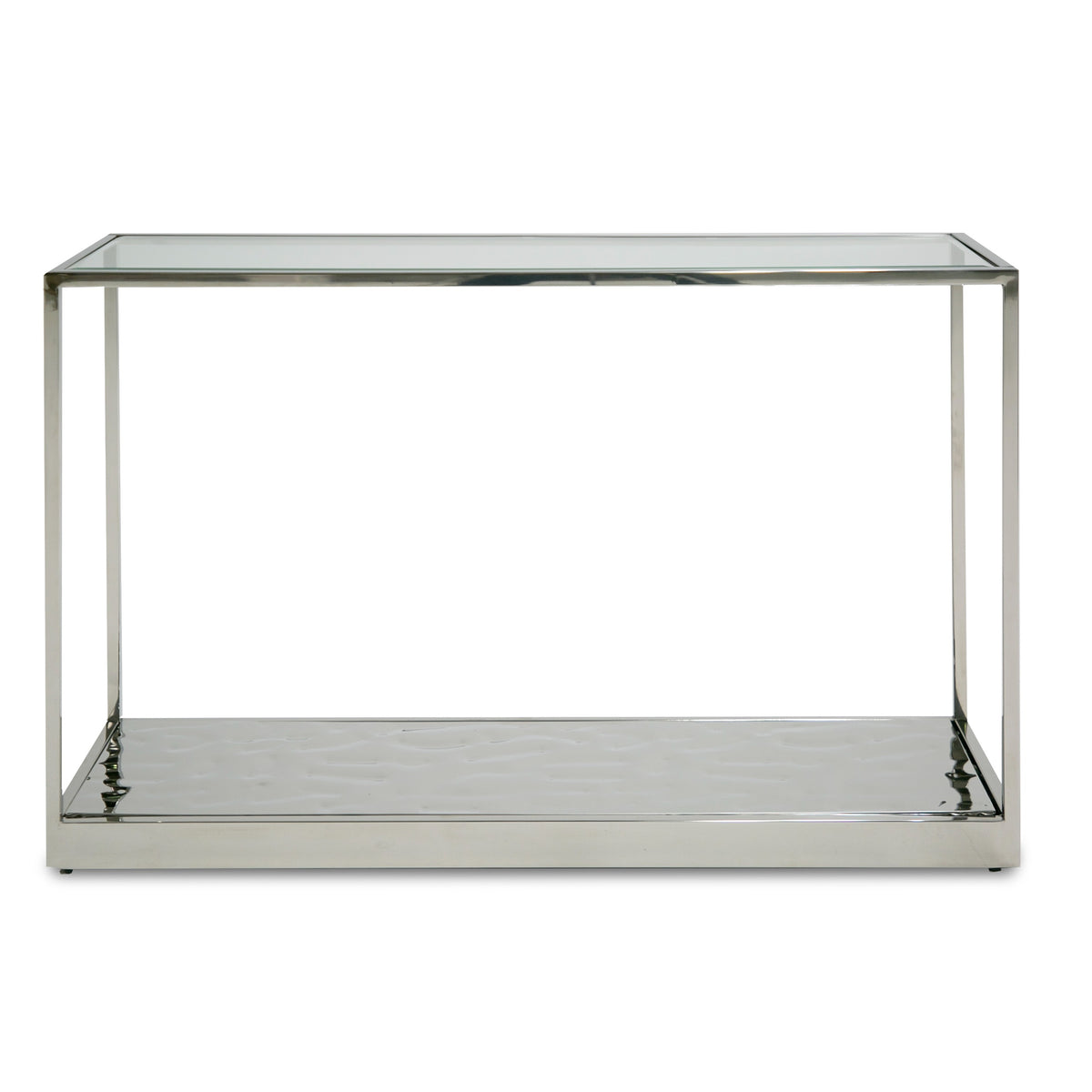 Braxton Contemporary Clear Wave Glass Console Table