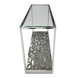 Braxton Contemporary Clear Wave Glass Console Table