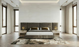 Breslow Modern Dark Taupe Velvet Bed