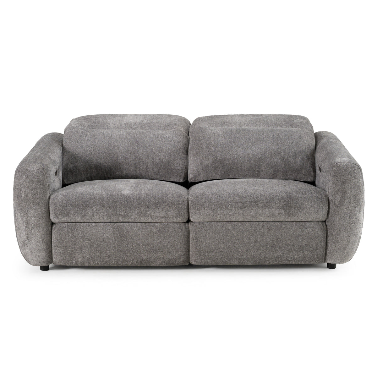 Brevig Modern Grey Fabric Sofa with 2 Recliners