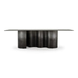 Brompton Modern Grey Glass + Gun Metal Grey Dining Table