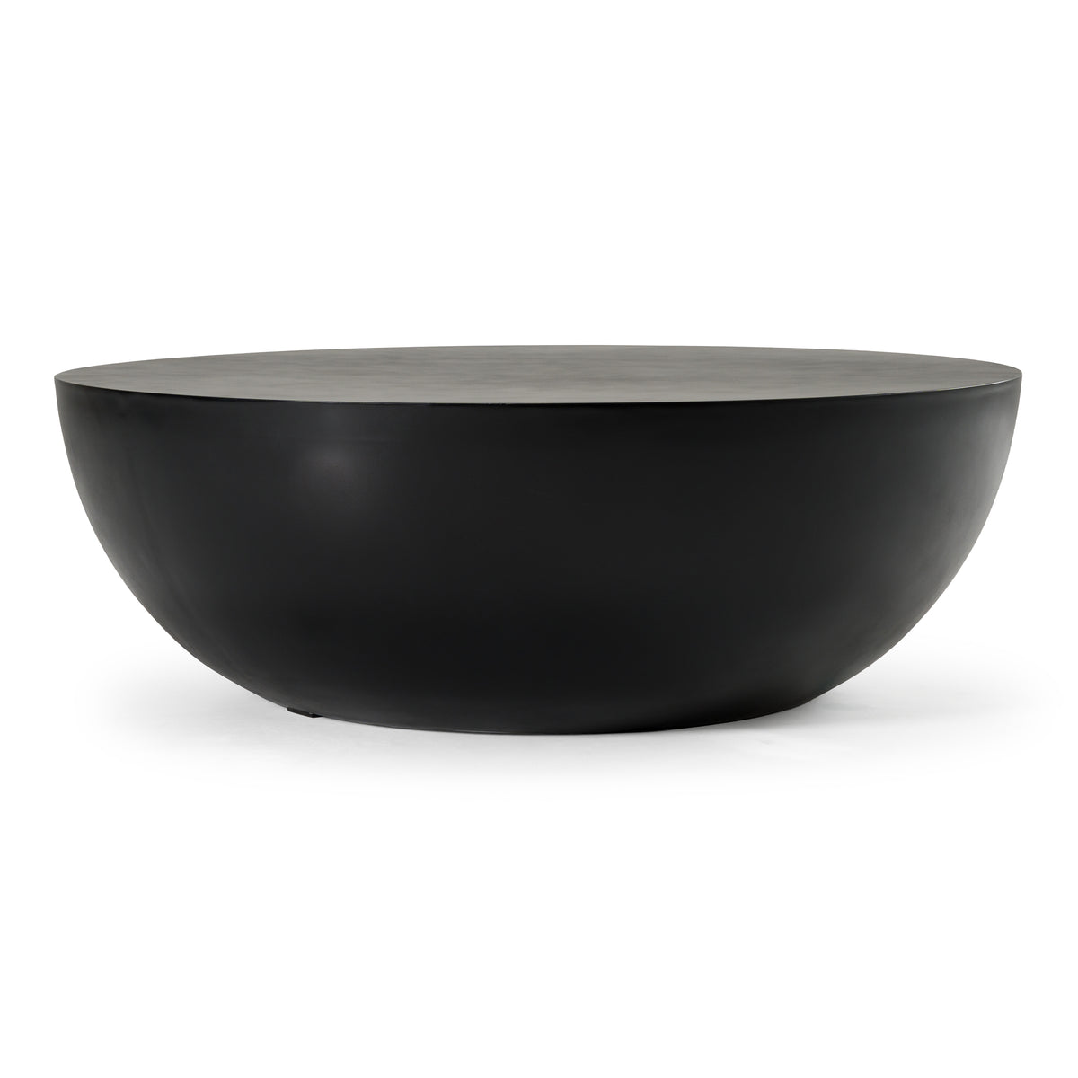 Bronte Modern Black Concrete Round Coffee Table