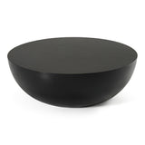 Bronte Modern Black Concrete Round Coffee Table