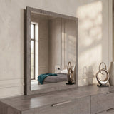 Bronx Italian Modern Faux Concrete & Grey Dresser & Mirror Set