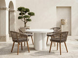 Bruni Modern White Concrete Round Dining Table