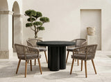 Bruni Modern Black Concrete Round Dining Table