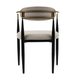 Buchtel Mid-Century Modern Beige + Gold Arm + Black Dining Chair