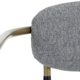 Buchtel Mid-Century Modern Medium Grey + Gold Arm + Black Counter Chair