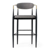 Buchtel Mid-Century Modern Medium Grey + Gold Arm + Black Bar Chair